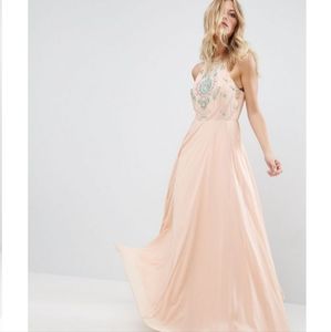 ASOS embellished cutaway maxi dress